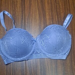 Elegant Lace Underwire Bra - Gray